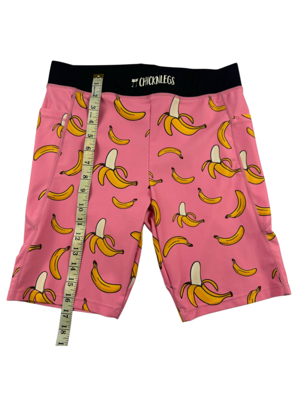 CHICKNLEGS Men's Pink Bananas 8" Half Tights Size Large Running Hiking Shorts - Picture 5 of 9